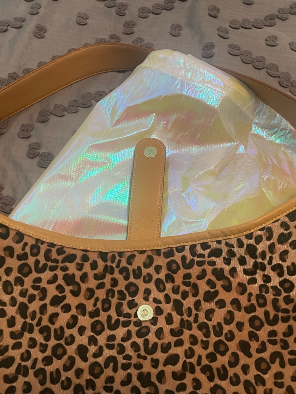 Stoney Clover Lane Leopard Print Slouchy Shoulder Bag - Picture 11 of 13